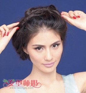 中老年长脸盘发发型图片 中老年长脸发型盘发