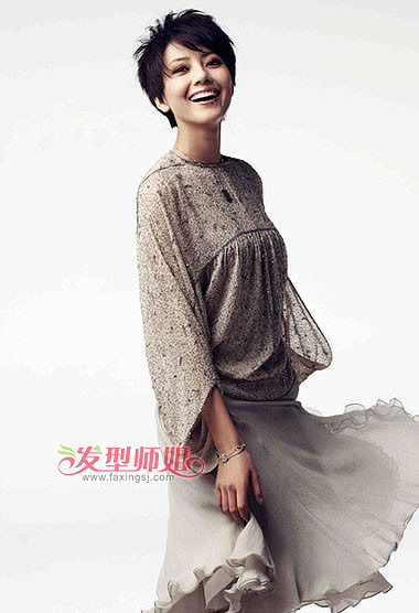 女星大圆脸短发发型 圆脸明星的短发造型