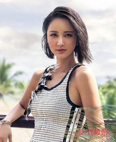 张歆艺的白t恤还有表白功能 张歆艺夏季短发发型御姐又清新(2)